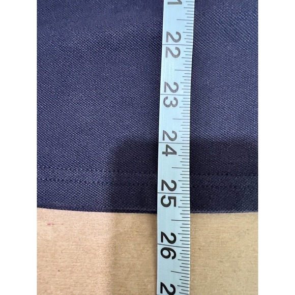 Burberry London Polo Shirt Blue Size Medium Subtle Plaid Collar Buttons Fitted - Picture 10 of 10